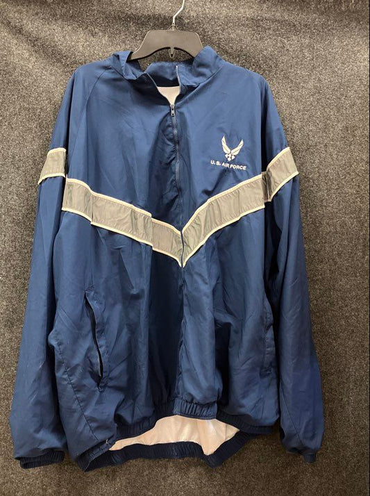 Vintage US Air Force Men's Navy Reflective Chevron PT Windbreaker Jacket Sz 3XL
