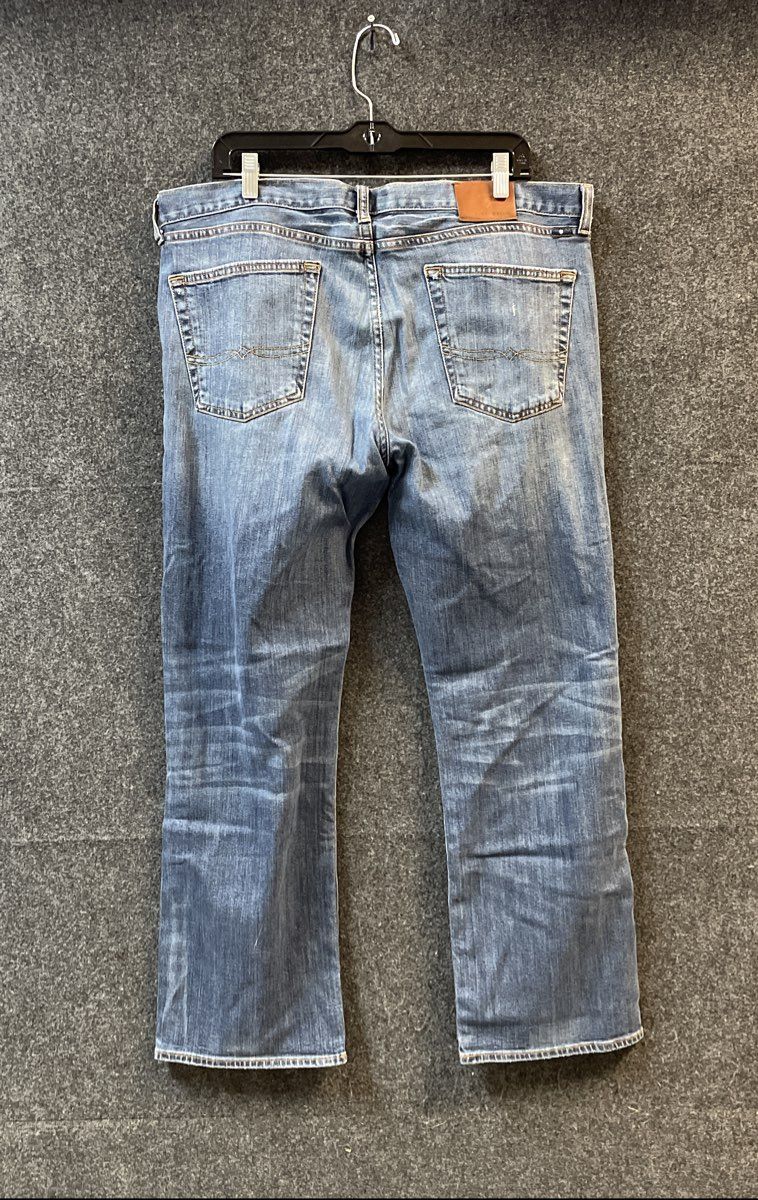 Lucky Brand Men's Medium Wash Blue Whiskered Straight Leg Denim Jeans Sz 36x30
