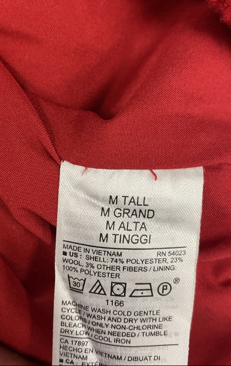 Old Navy Women's Red Textured Wool Blend Long Shacket Jacket Size M Tall