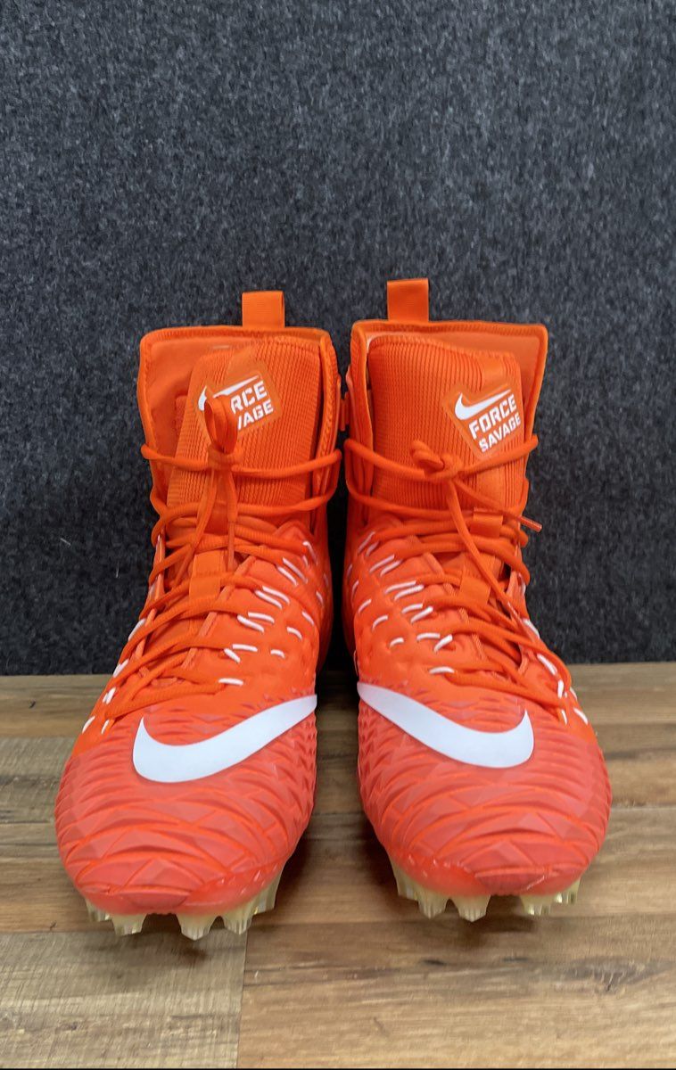 Nike Force Savage Elite Orange White Football Cleats Men's Size 16