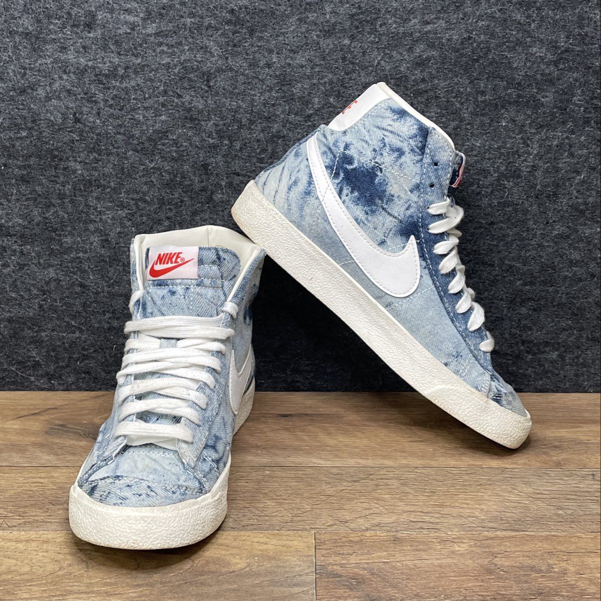 Nike Blazer Mid 77 Vintage Acid Wash Denim Stone Wash Blue White Size Unknown