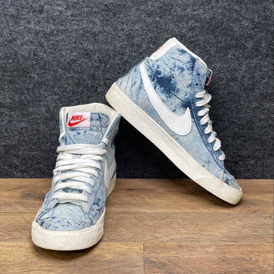 Nike Blazer Mid 77 Vintage Acid Wash Denim Stone Wash Blue White Size Unknown