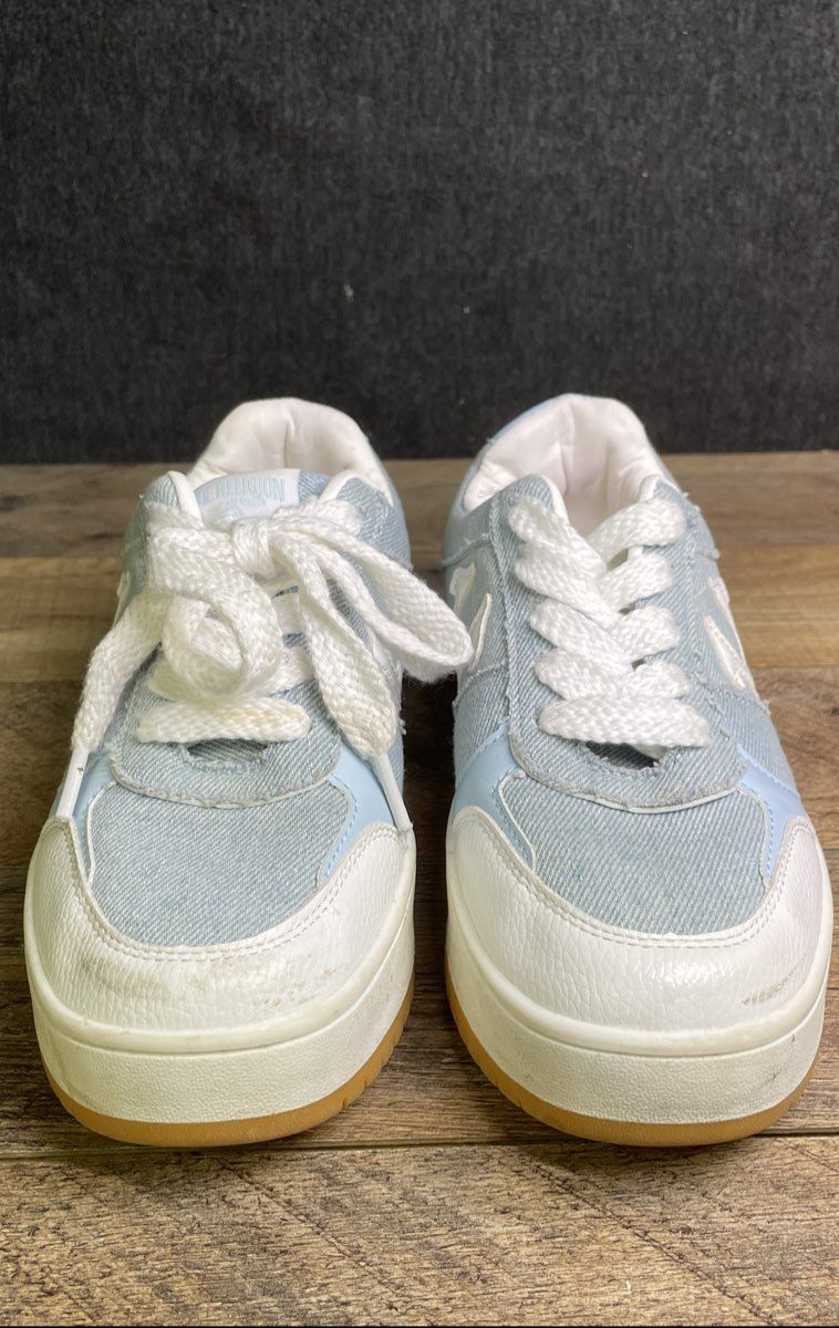 True Religion Allison Light Blue White Denim Sneakers Women's Size 6