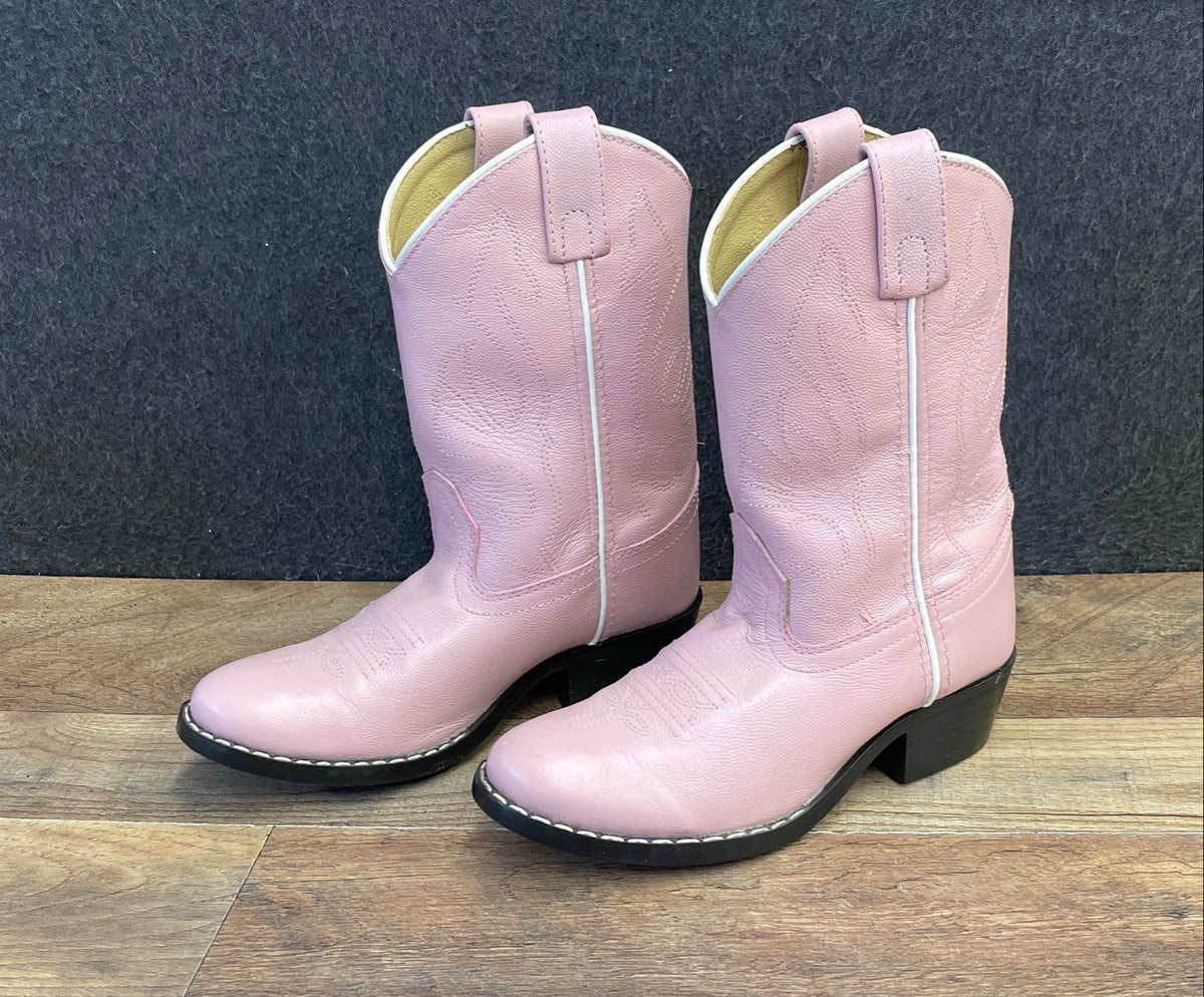 Masterson Boot Co. Pink Leather Western Cowboy Boots Youth Size 1
