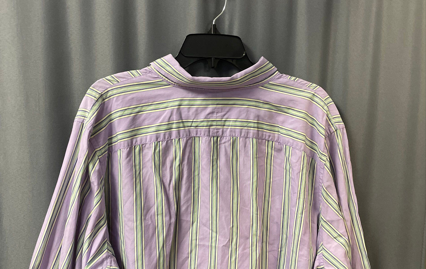 Lauren Ralph Lauren Women's Purple Green Striped Button Down Shirt Top Sz 3X