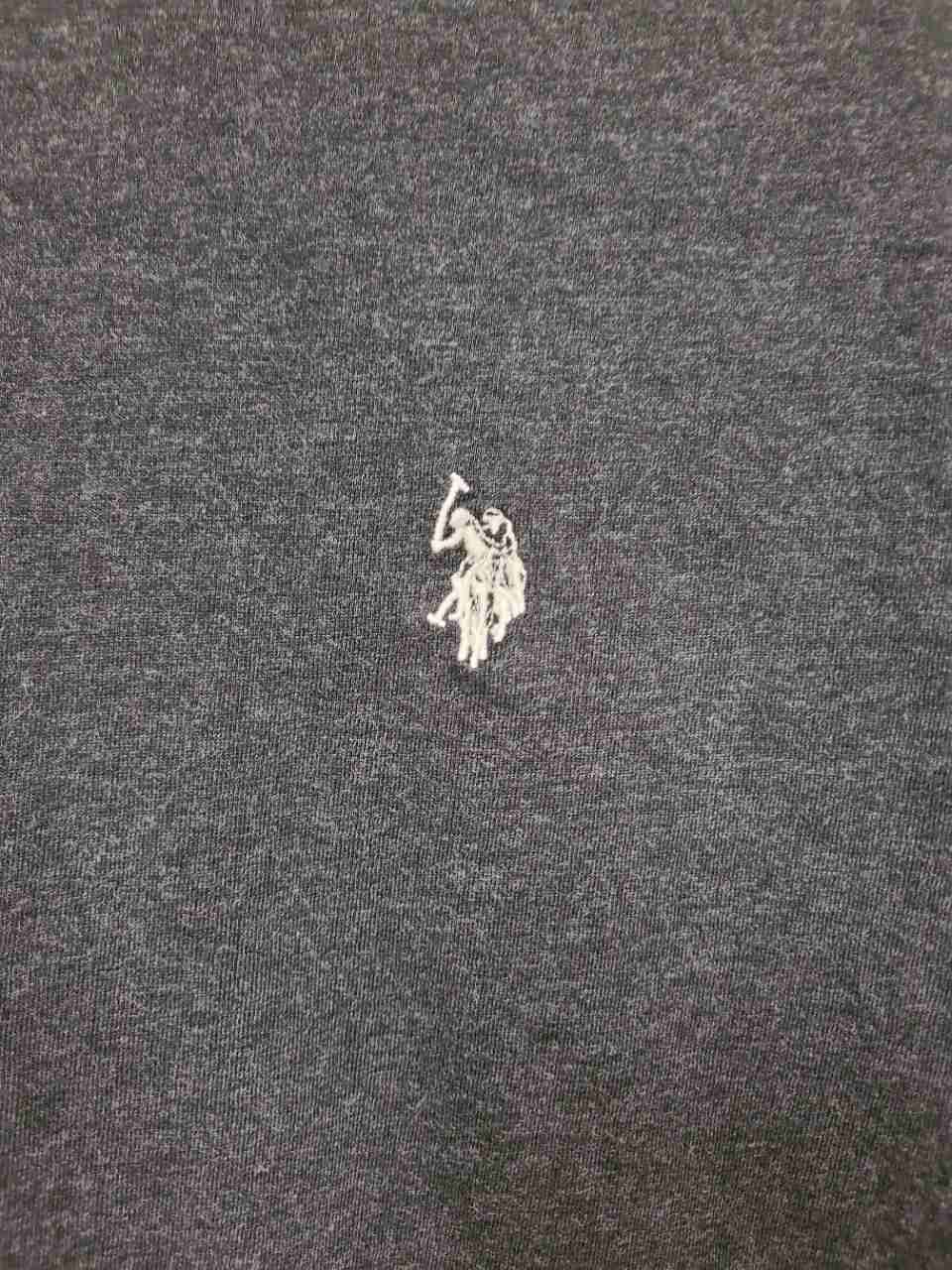 U.S. Polo Assn. Men's Long Sleeve Shirt Charcoal Gray Heathered Crewneck Sz L
