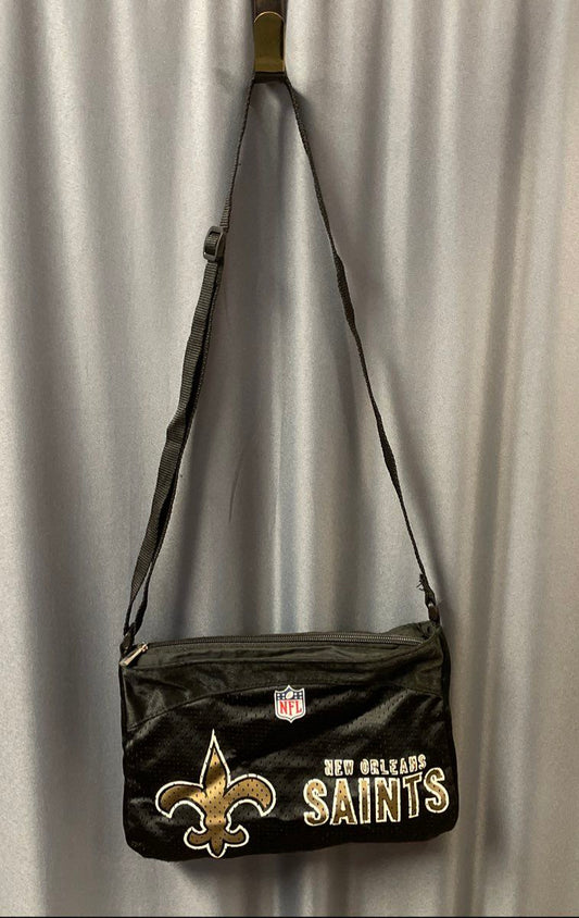 Littlearth New Orleans Saints Pro Fan ity Black Mesh NFL Shoulder Bag