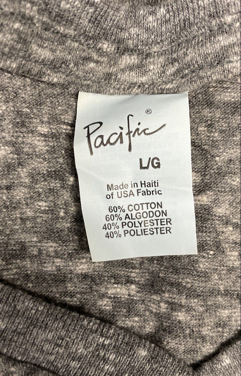 Pacific Men's Gray Heather V-Neck T-Shirt Lot of 10 Cotton Blend New Sz L