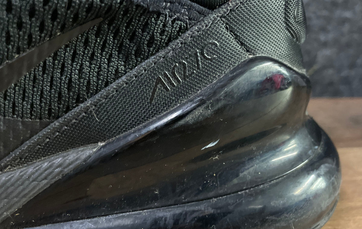 Nike Air Max 270 Triple Black Youth Running Shoes BQ5776-001 Size 5.5Y