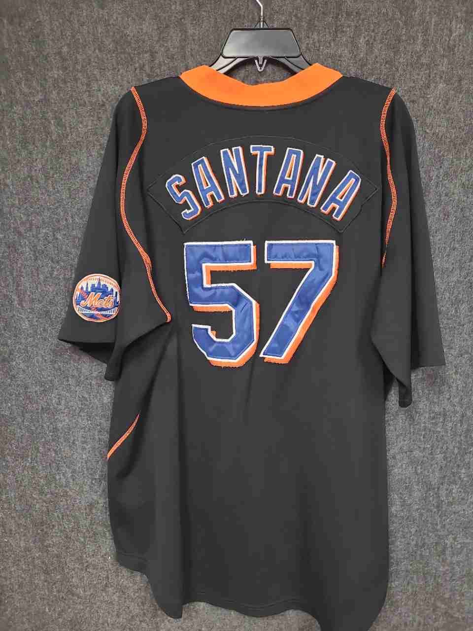 Nike Men's New York Mets Johan Santana #57 Black Baseball Jersey Sz XXL