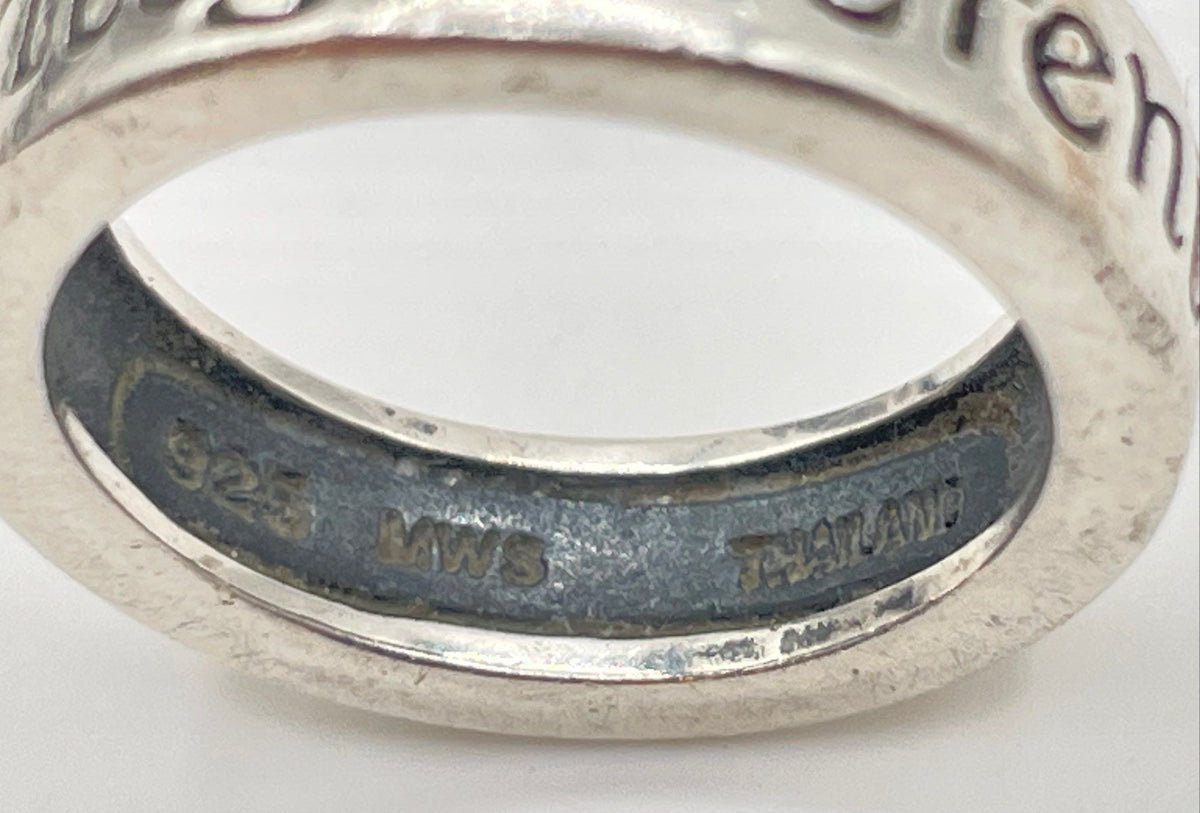 MWS 925 Sterling Silver Engraved Serenity Ring 5.9g