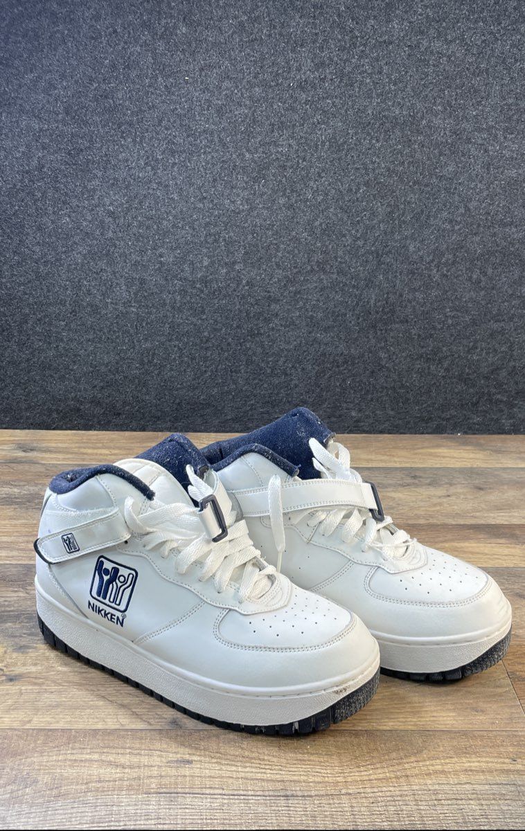 Nikken CardioStrides White Navy Weighted Exercise High Top Sneakers Size 9.5