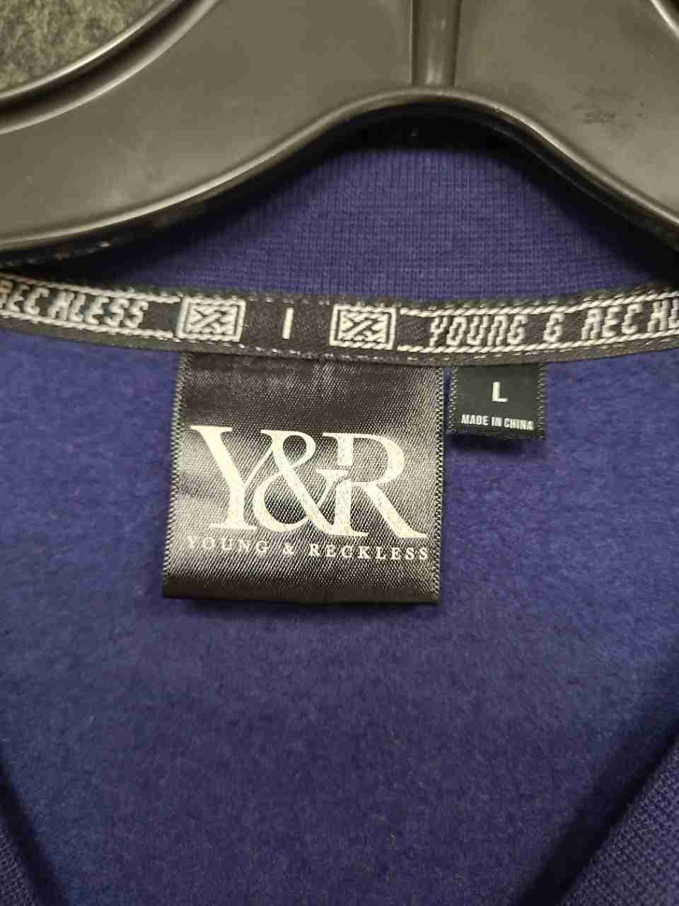 Young & Reckless Men's Purple Graphic Car Print Crewneck Sweatshirt Sz L