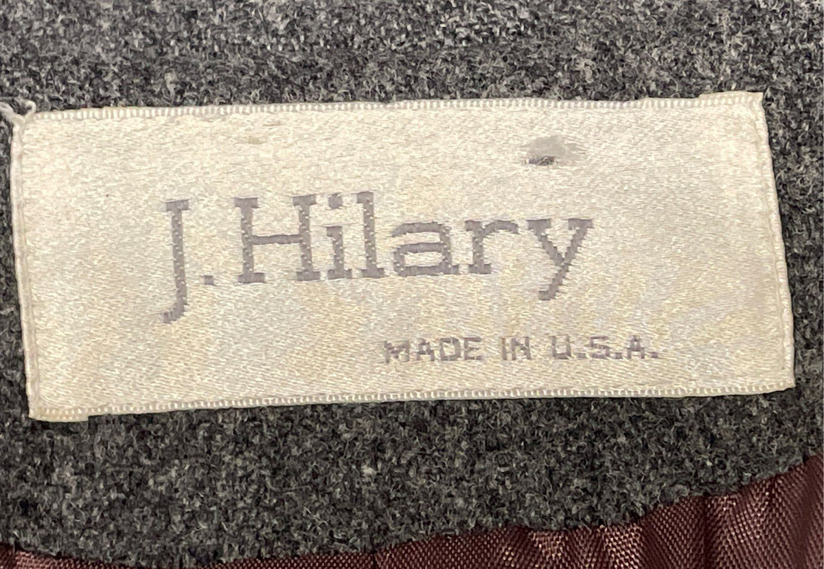 J. Hilary Women's Vintage 90s Gray Long Overcoat Notched Lapel M