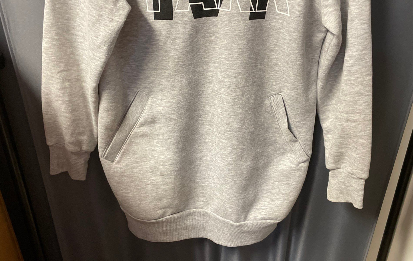 Ivy Park Women's Gray Boat Neck Logo Fleece Pullover Sweatshirt Size XS
