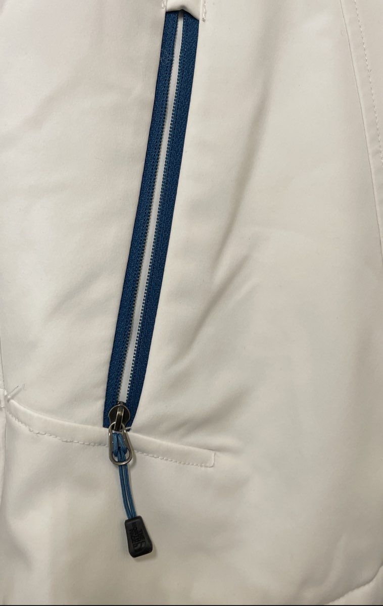 The North Face Women's White Insulated Primaloft Softshell Jacket Blue Zip Sz L