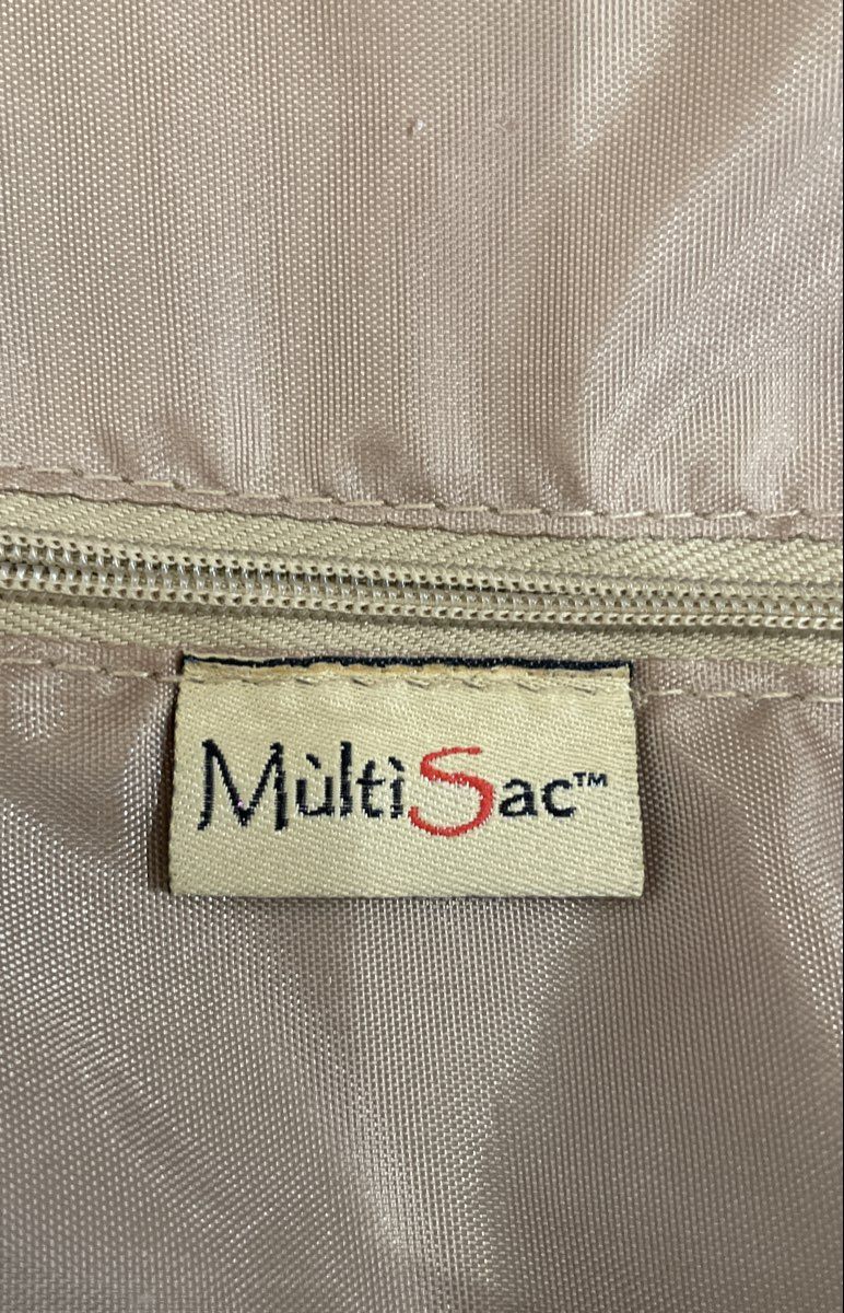 Multisac White Floral Butterfly Leather Mini Backpack Multi-Pocket Purse Bag