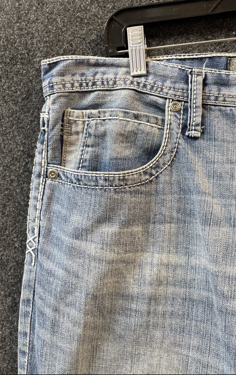 BKE Men's Seth Light Wash Straight Leg Cotton Denim Jeans Size 36L