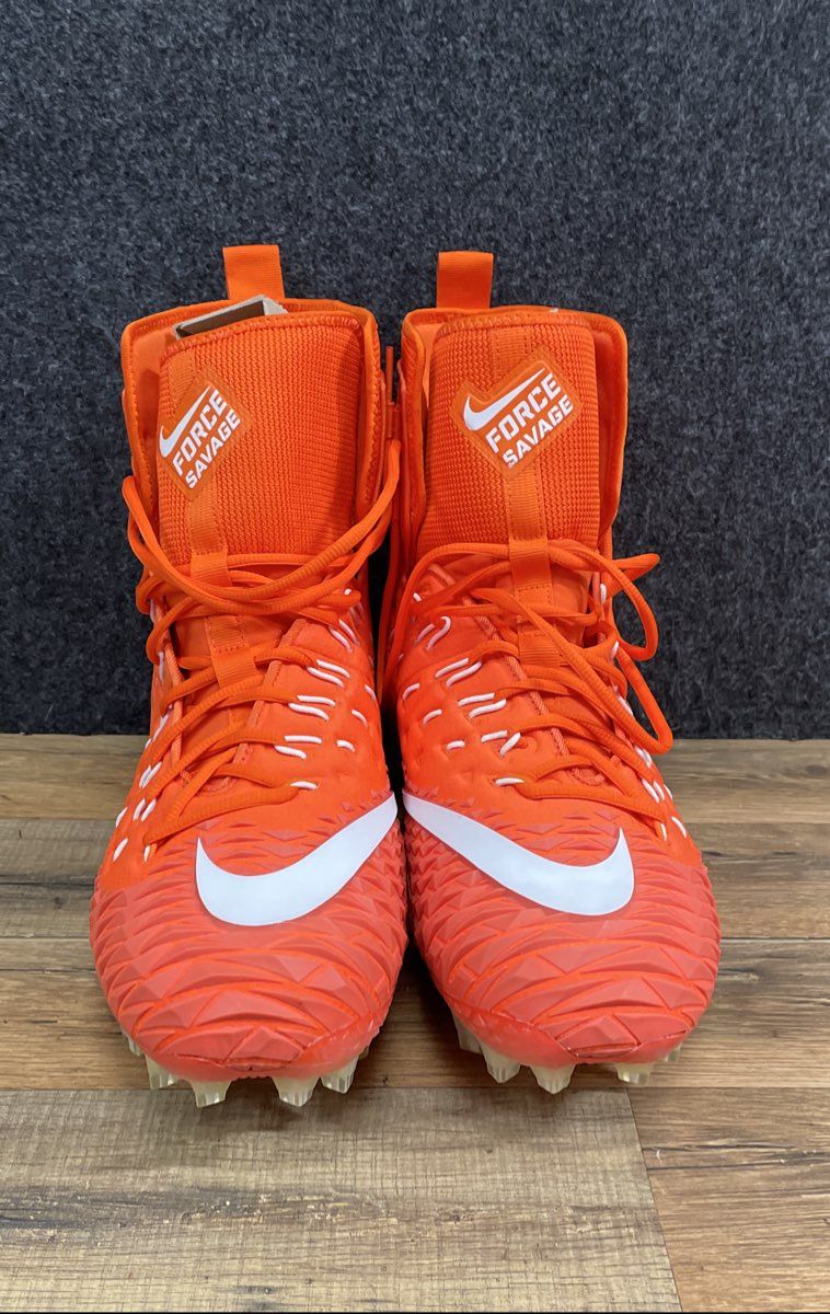 Nike Force Savage Elite TD Orange White High Football Cleats Size 15