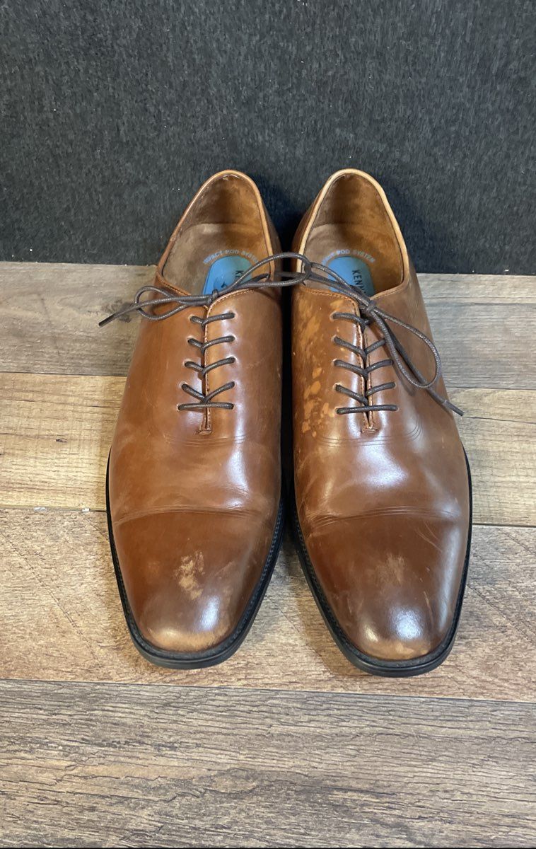Kenneth Cole New York Techni-Cole Brown Cap Toe Oxford Dress Shoes Size 10