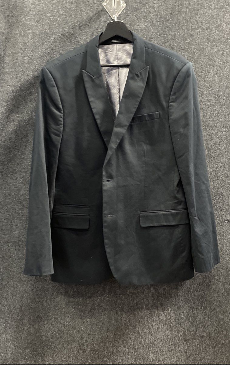 Express Men's Black Fitted Cotton Spandex Suit Jacket Blazer Size 42R