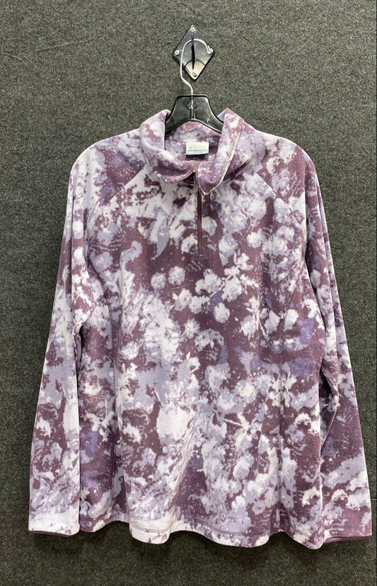 Columbia Women's Glacial IV Half Zip Fleece Purple Tie Dye Pullover Sz XXL