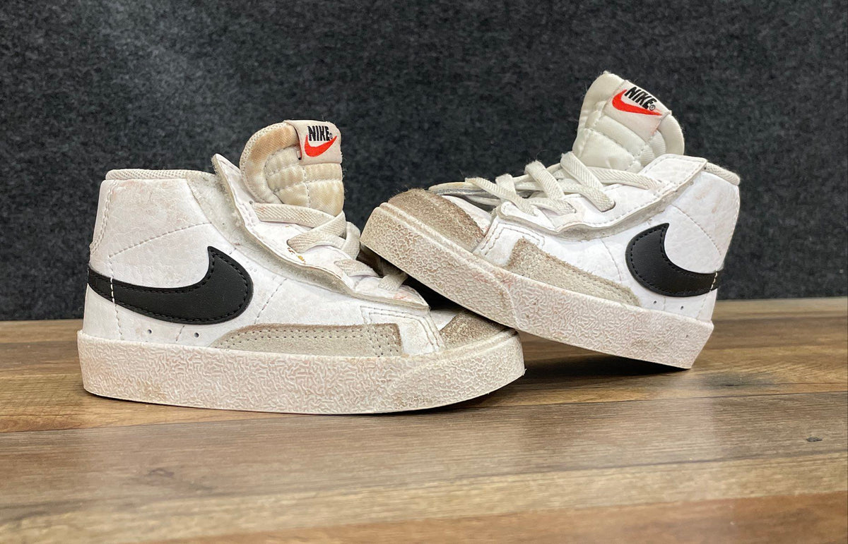Nike Blazer Mid '77 White Black Toddler High Top Shoes Size 7C