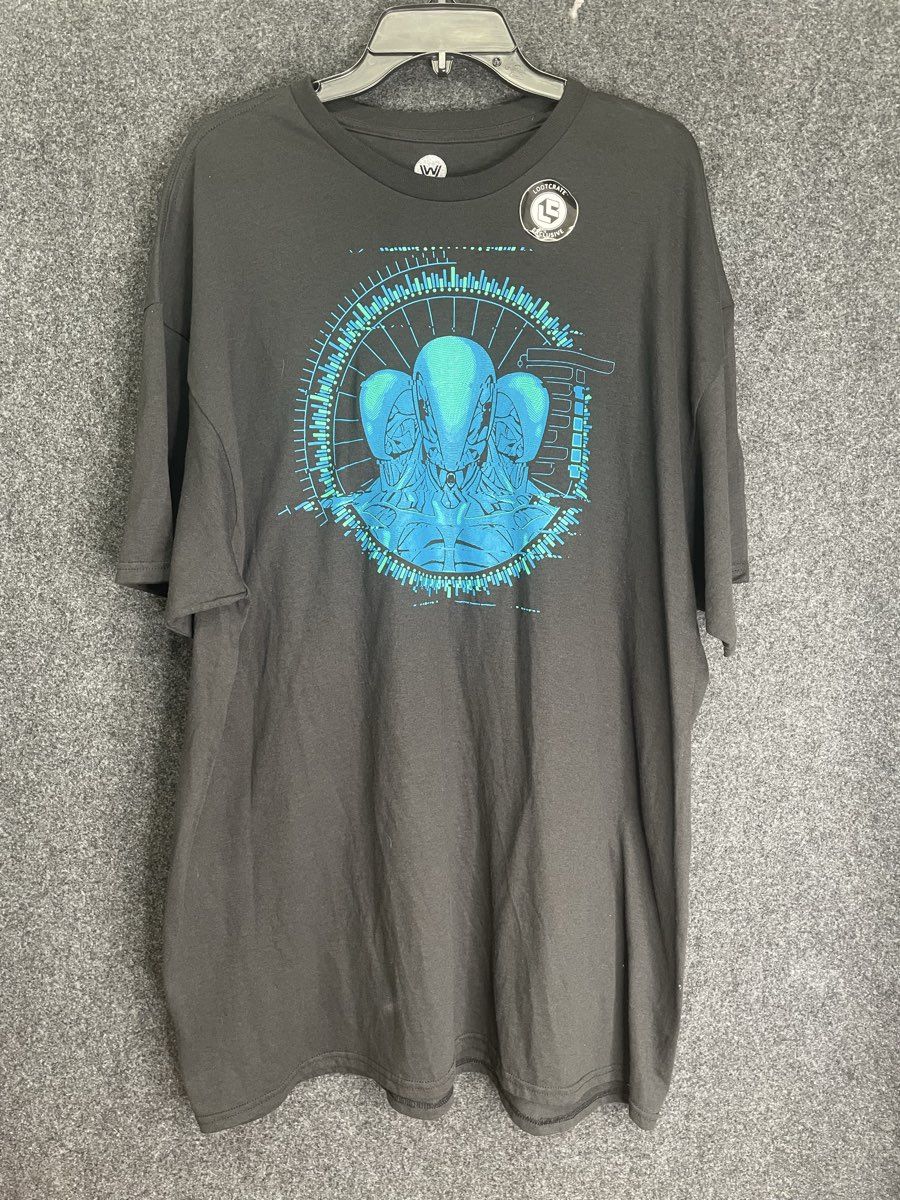 Westworld Men's Black T-Shirt Loot Crate Exclusive Blue Graphic Sz 2XL