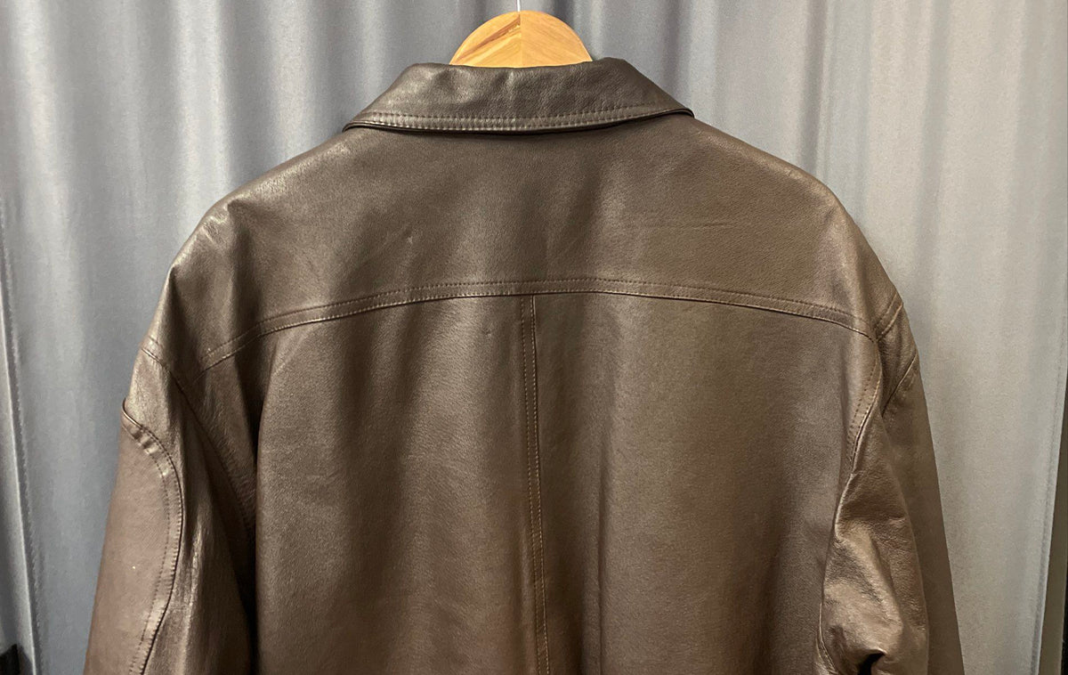 Towncraft Men's Brown Pig Nappa Leather Bomber Jacket Sz LXT Extra Tall