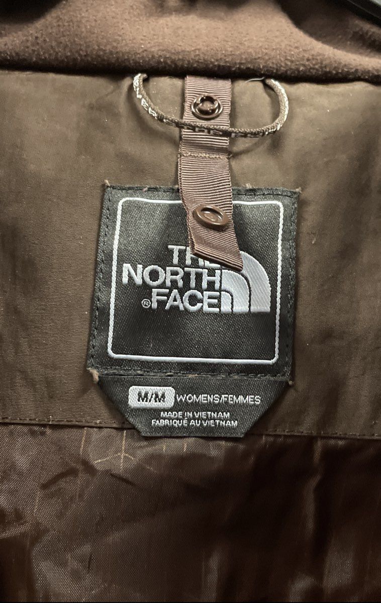 The North Face Women's Brown Pink Colorblock Hooded Rain Jacket Full Zip Sz M