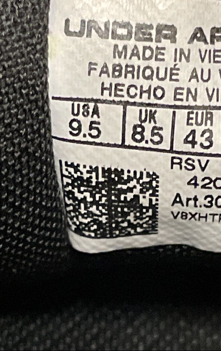 Under Armour Charged Assert Black Grey Running Shoes Men's Size 9.5