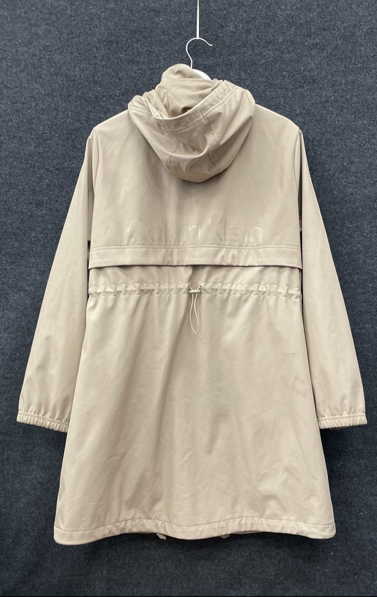Woolrich Women's Beige Hooded Parka Coat Drawstring Waist Size M