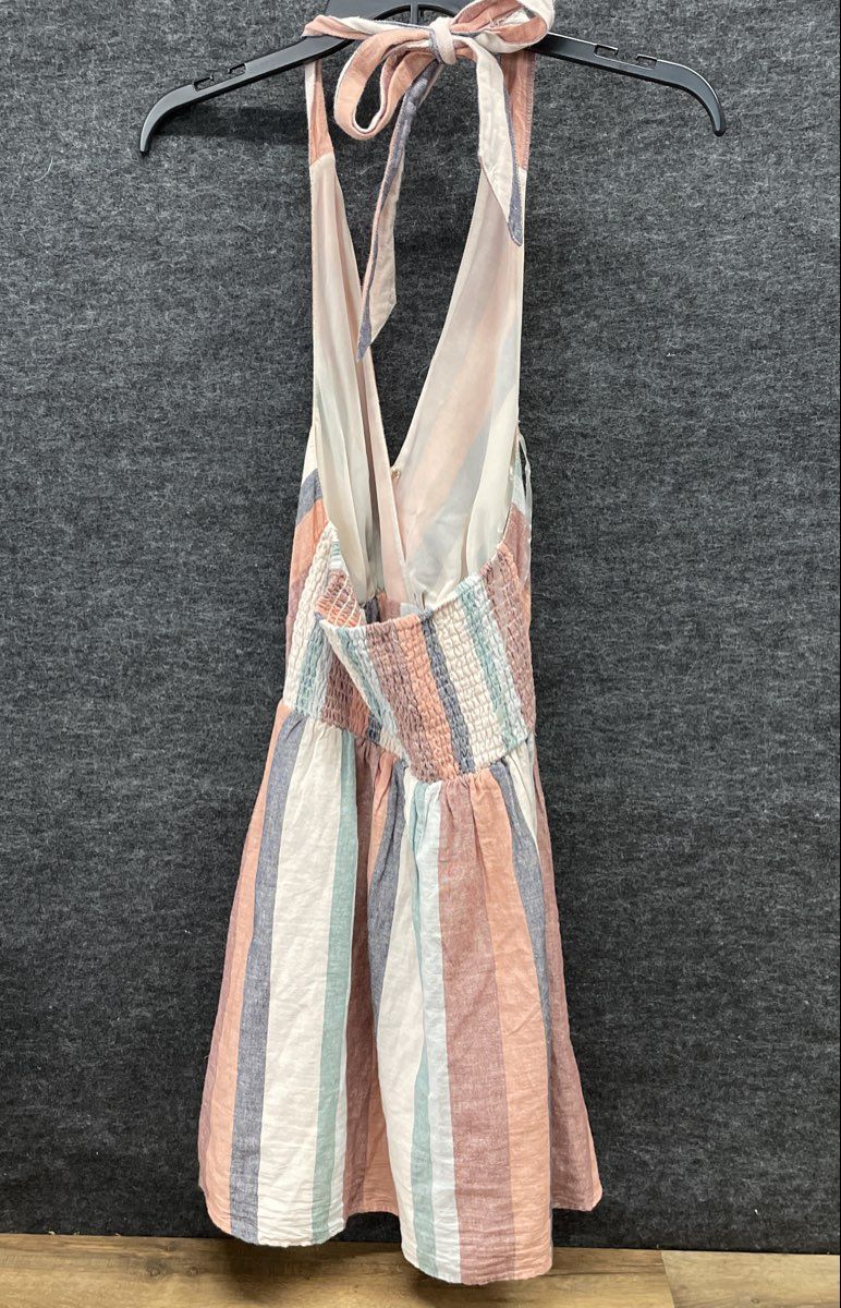 American Eagle Women's Multicolor Striped Halter Mini Dress Smocked Sz XS NWT