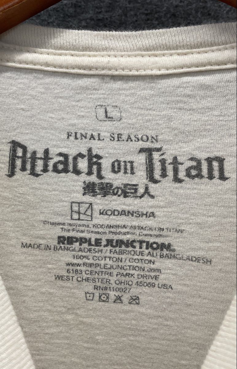 Ripple Junction Men's Attack on Titan Levi Ackerman Final Season White T-Shirt L
