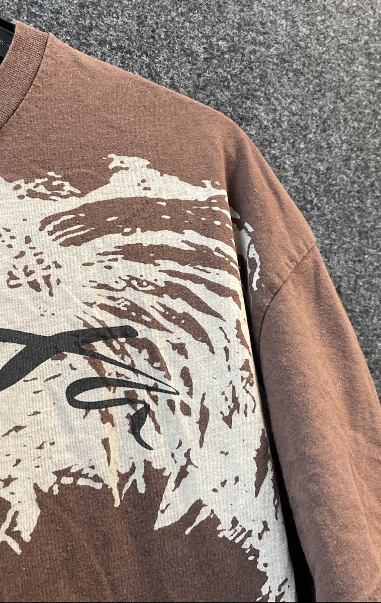 Borgata Men's T-Shirt Brown Graphic Logo Distressed Splatter Size XL