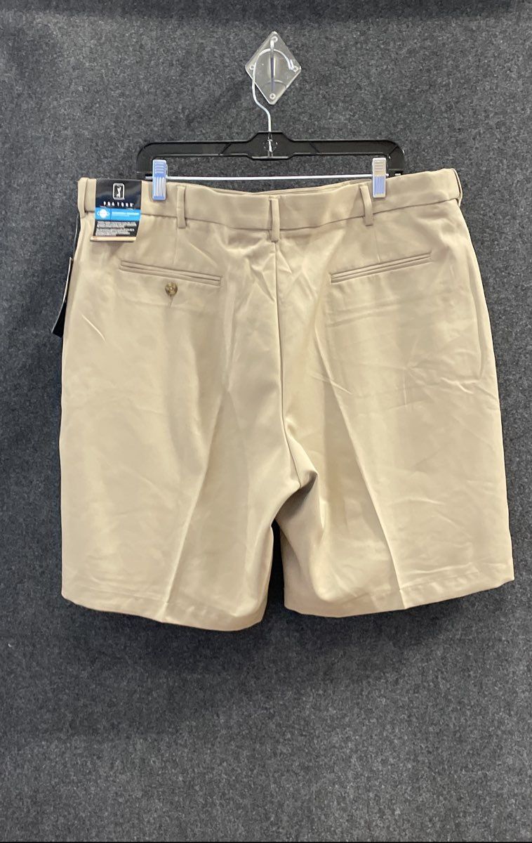 PGA Tour Men's Khaki Golf Shorts Expandable Waistband Size 42 NWT