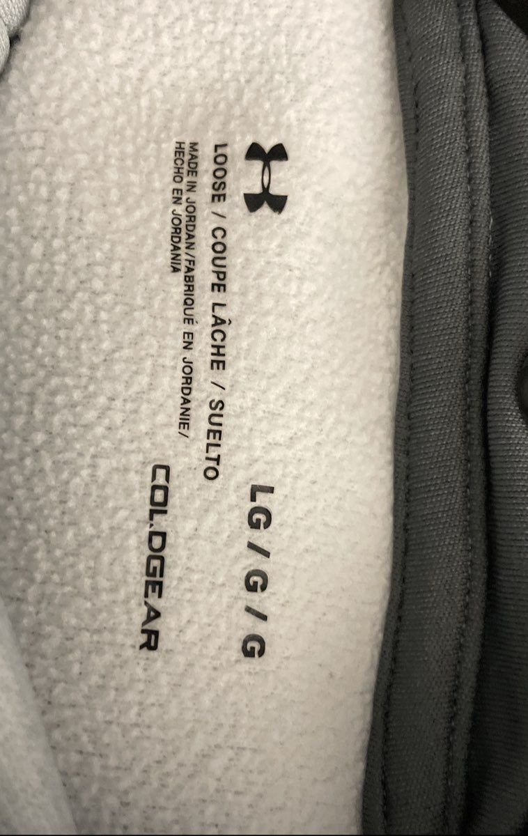 Under Armour Men's Gray ColdGear Logo Pullover Hoodie Loose Fit Sz L