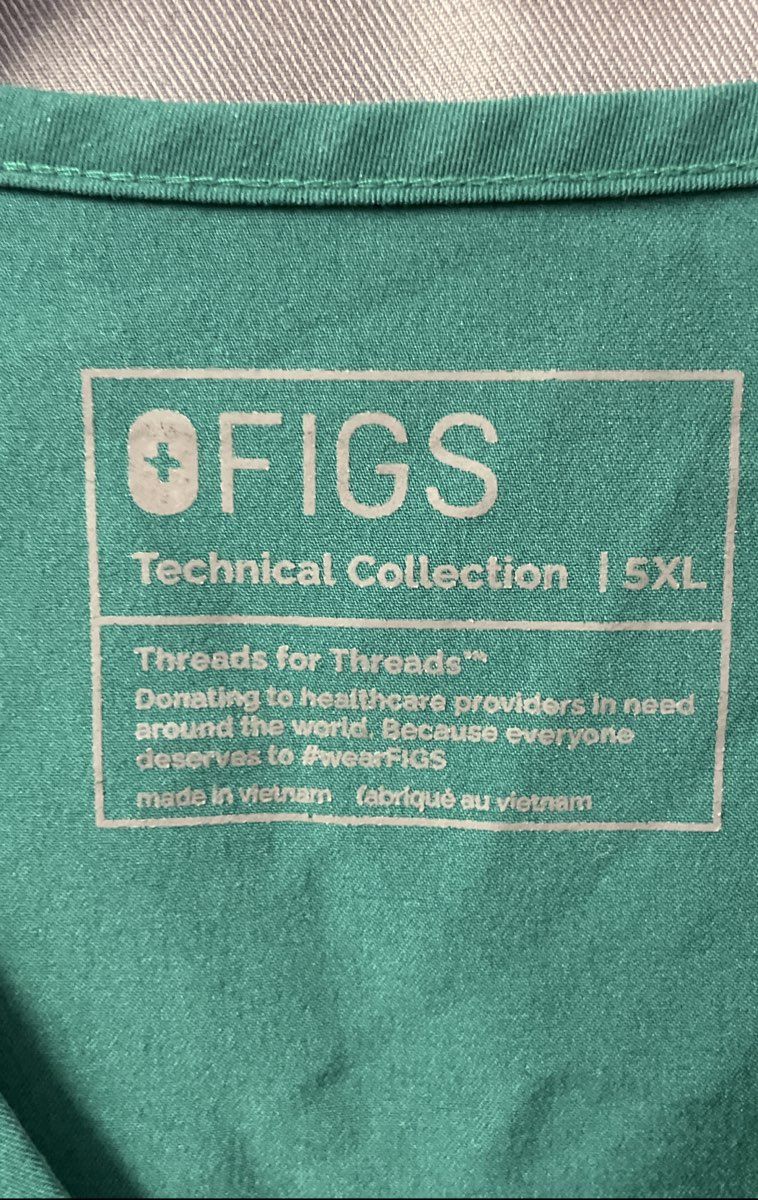 Figs Technical Collection Green Scrub Set Catarina V-Neck Top 5XL Pants 5XLT