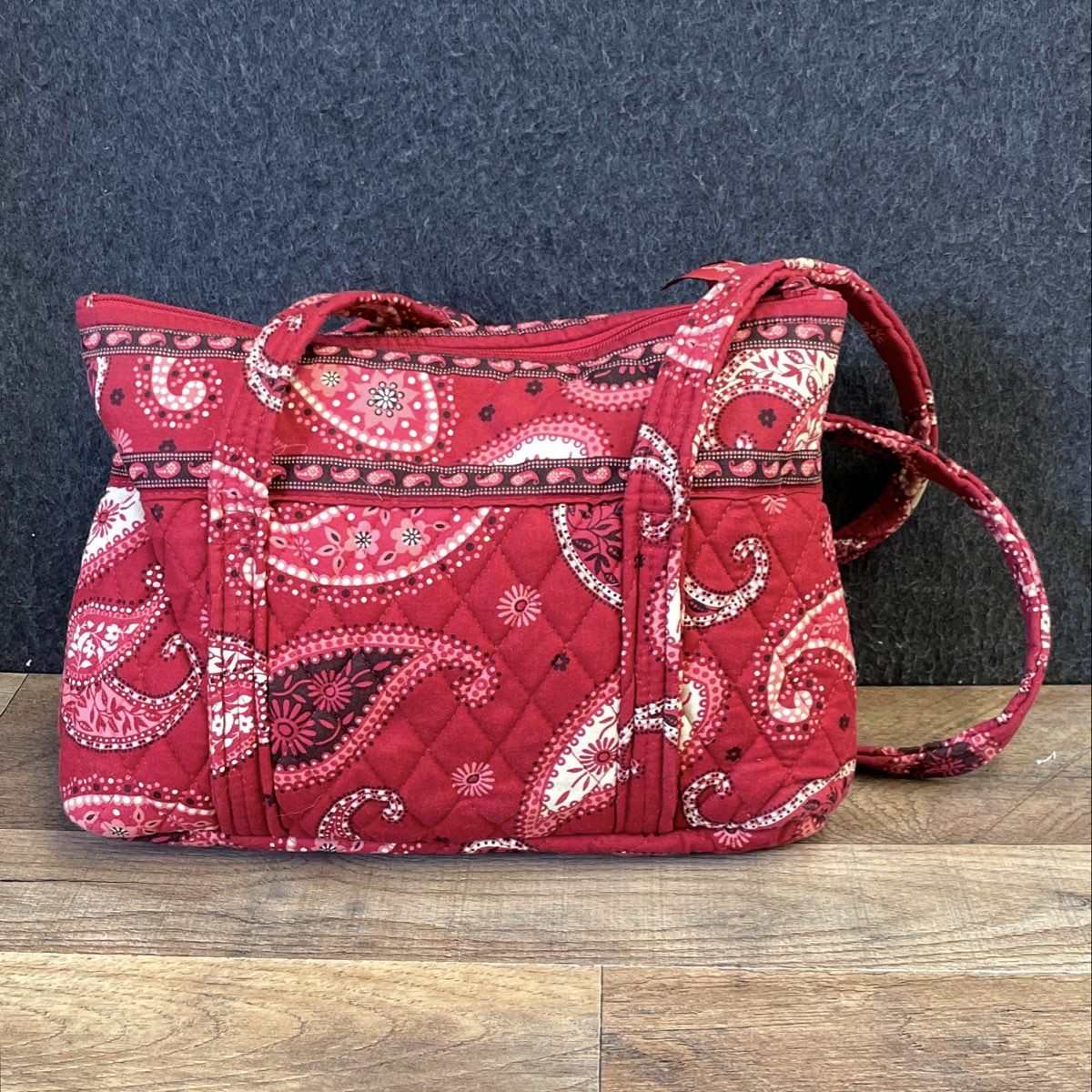 Vera Bradley Handbag Crossbody Phone Bag Wallet Red Paisley Lot of 3