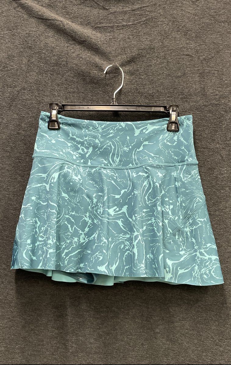 Athleta Women's Ace Printed Tennis Skort Teal Green Marble Pattern Sz S