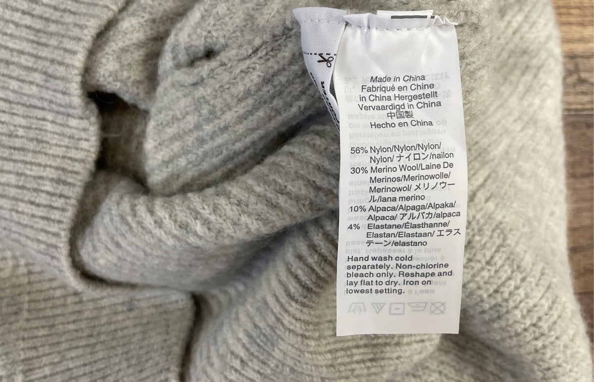J. Crew Women's Cardigan Gray Wool Alpaca Blend Jeweled Button Ribbed Size L