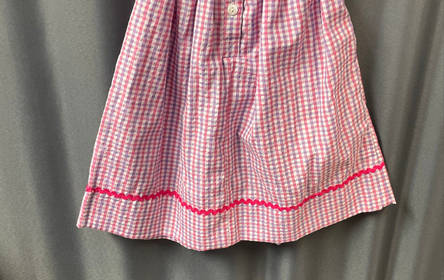 Babeeni Baby Girls Pink Purple Gingham Smocked Sailboat Dress NWT 6M