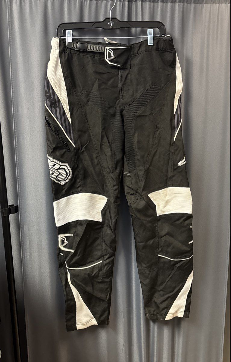 Vintage Nema Motocross BMX DH Riding Race Pants Black White Sz 32