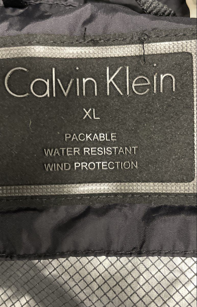 Calvin Klein Men's Black Packable Water Resistant Half-Zip Hooded Jacket Sz XL