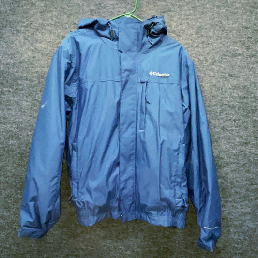 Columbia Men's Blue Field Gear Omni-Shield Hooded Windbreaker Jacket Size L
