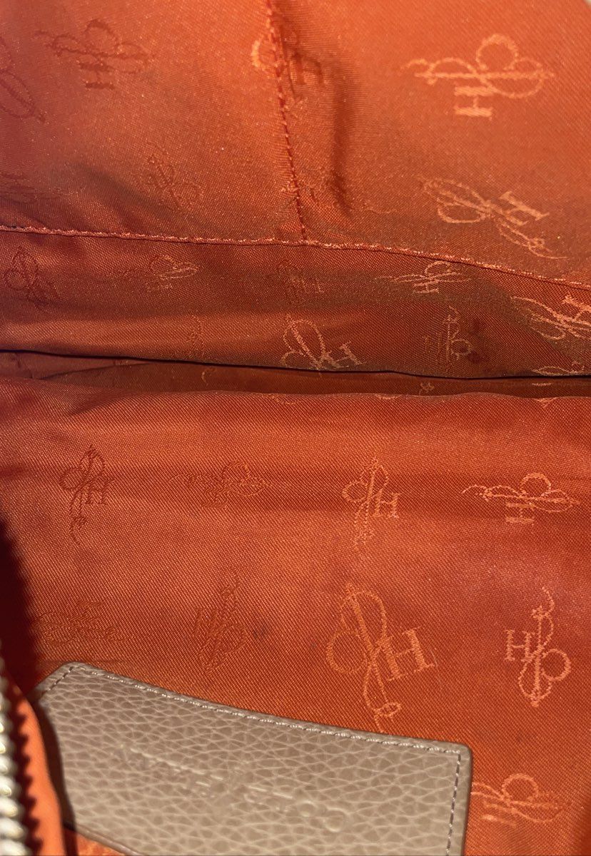 Cole Haan Tan Beige Pebbled Leather Hobo Shoulder Bag Silver Hardware