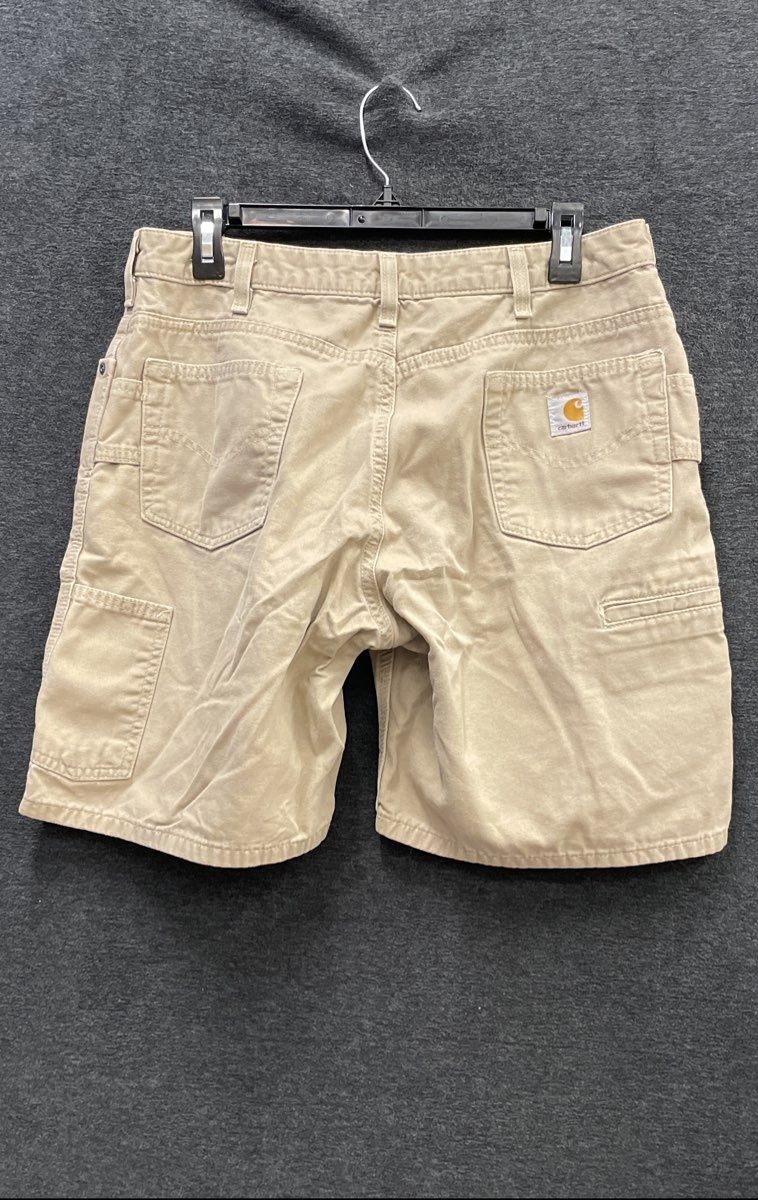 Vintage Carhartt Women's WB190 Khaki Cotton Duck Carpenter Work Shorts Sz 12