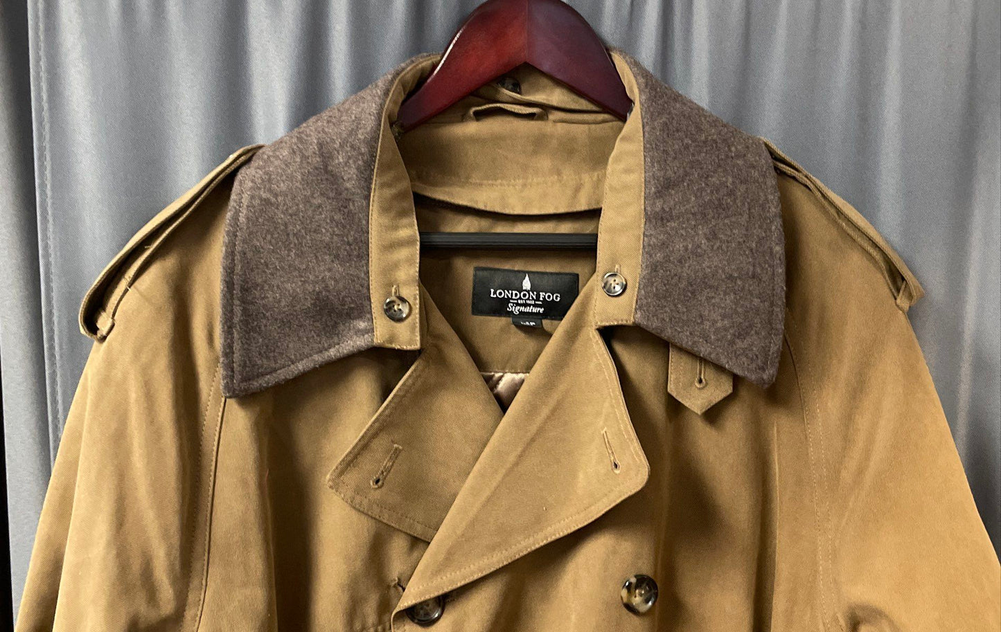 London Fog Men's Durham Trench Coat British Khaki Zip Out Lining Sz 44R NWT