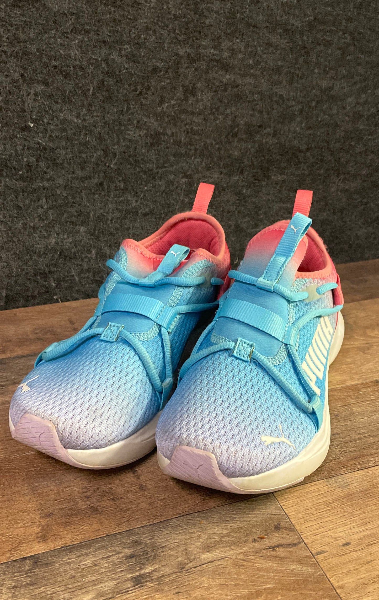 Puma Softride Sophia Blue Pink Ombre Running Shoes Women's Size 8.5
