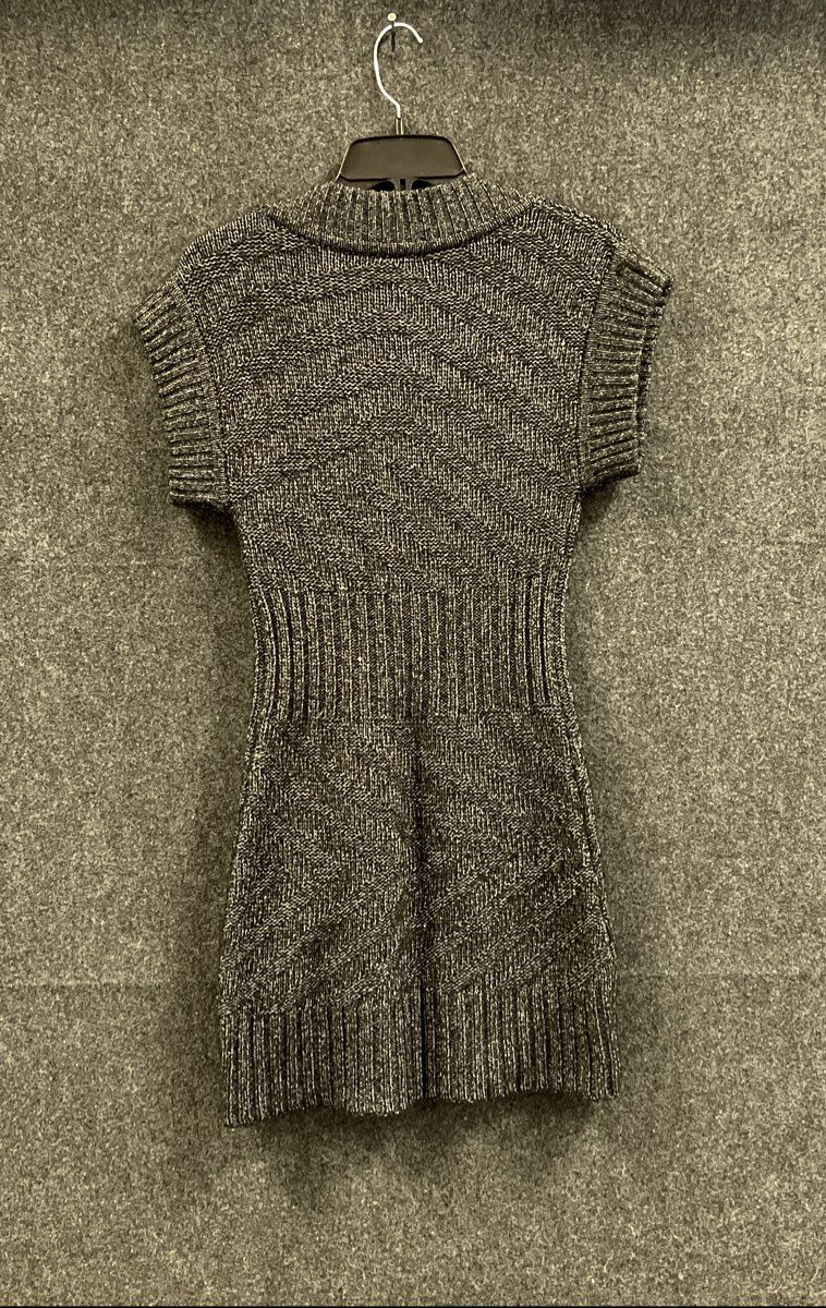 Armani Exchange Women's Black White Marled Knit Sweater Dress Cap Sleeve Sz XS